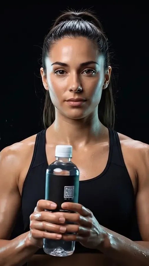 Athlete holding a bottle of G.O.A.T WATER